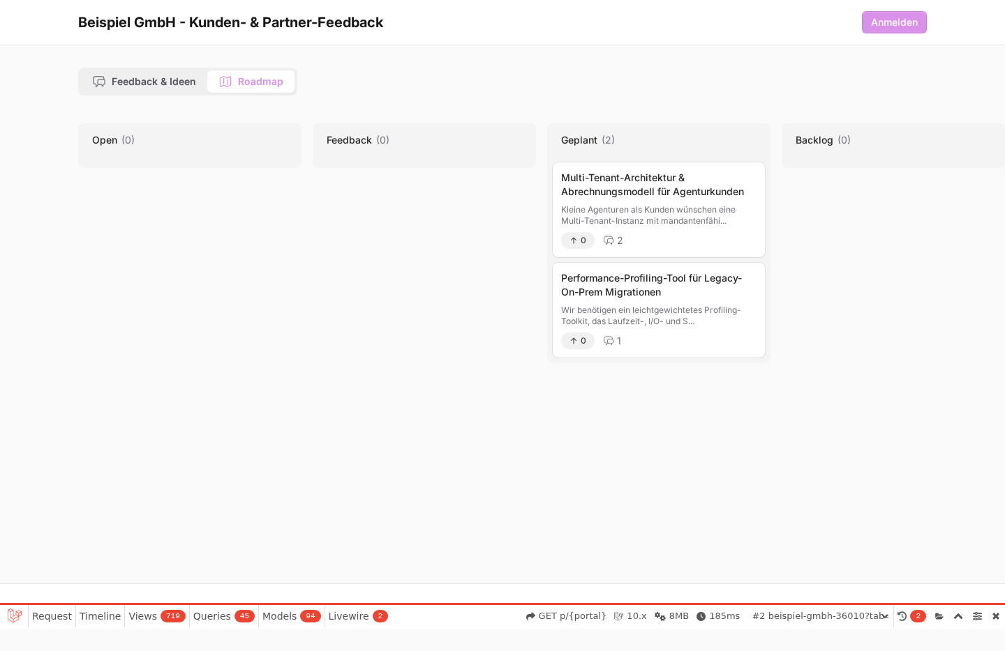 Öffentliche Roadmap