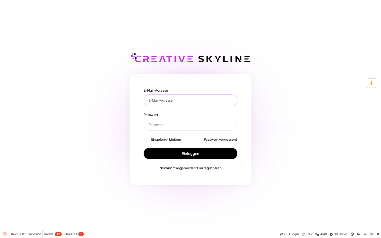 Login-Seite von FlowSuite